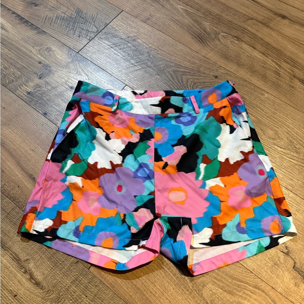 Colorful Floral High Waist Women's Shorts